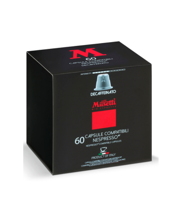 Caffé Musetti Decaffeinato Capsule Nespresso Compatible Decaffeinated Coffee 60 pcs per box