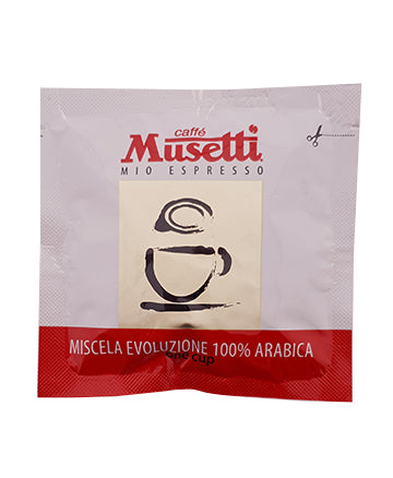 Caffé Musetti Evoluzione (Gold) Easy Serve Espresso (ESE) 100% Arabica Coffee Pods, 44mm